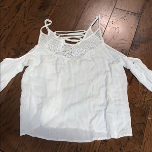 White Cold Shoulder Top
